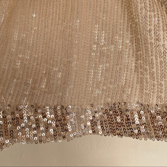 Blush Boutique Light Gold Sequin Bell Bottom Pants - Picture 9 of 10